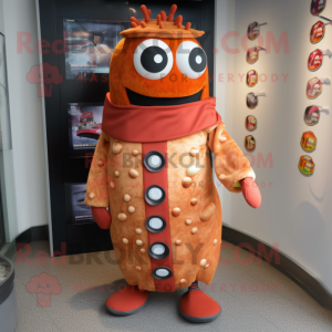 Rust Sushi mascot costume character dressed with a Cover-up and Cufflinks