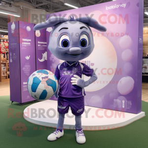 Lavendel Rugby Ball maskot...