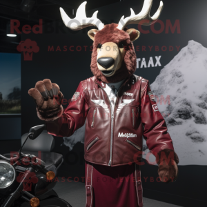 Maroon Elk mascotte kostuum...