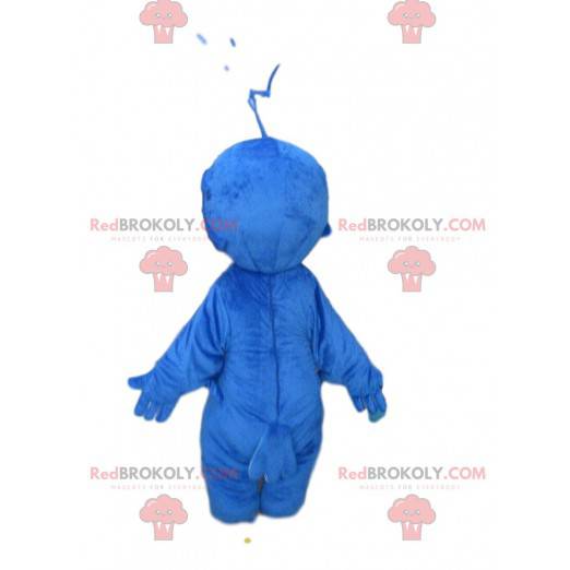 Mascotte uccello blu e giallo, costume da uccello peluche -