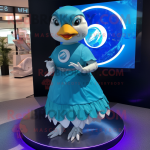 Cyan Dove mascotte kostuum...