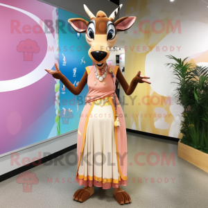 Peach Okapi maskot drakt...