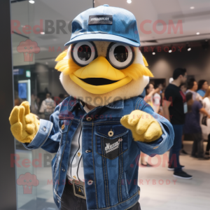Gold Hawk maskot kostume...