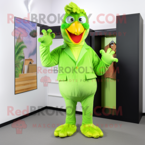 Lime Green Chicken mascotte...