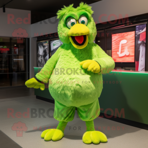 Limegrøn kylling maskot...