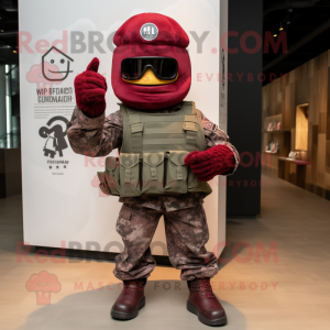 Maroon Army Soldier maskot...