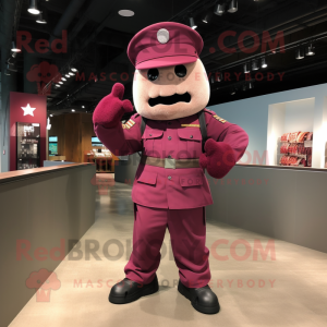 Maroon Army Soldier maskot...