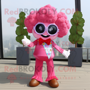Rosa blomkål maskot kostym...