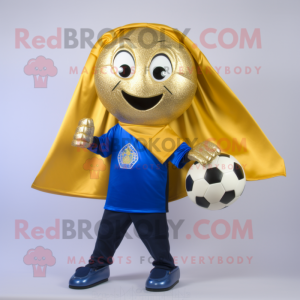 Gouden voetbalgoal mascotte...
