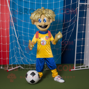 Gold Soccer Goal maskot...