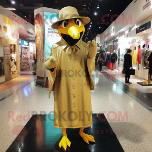 Gold Stilt Walker maskot...