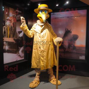 Gold Stilt Walker maskot...