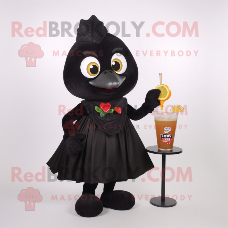 Black Arrow Of Love mascot costume character dressed with a Cocktail Dress and Cummerbunds Black Arrow Of Love mascot costume character dressed with a Cocktail Dress and Cummerbunds