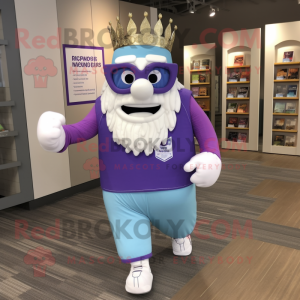 Lavendel King maskot kostym...