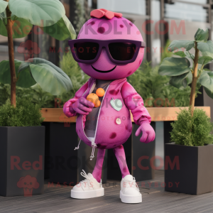 Pink Grape mascotte kostuum...