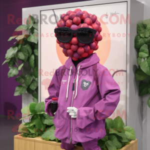 Pink Grape mascotte kostuum...