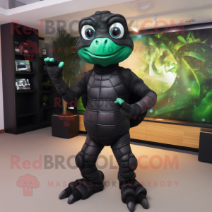 Black Turtle maskot kostym...