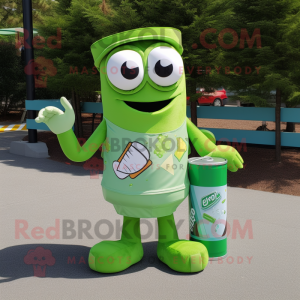 Green Soda Can mascotte...