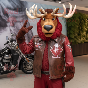 Maroon Elk maskot kostume...