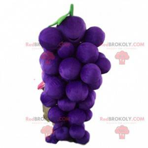 Mascotte gigante grappolo d'uva, costume di frutta -