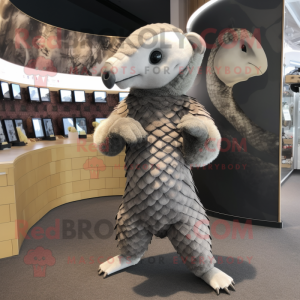 Grå Pangolin maskot kostume...