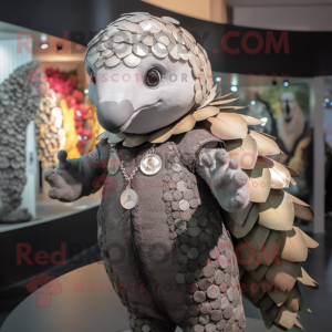 Grå Pangolin maskot kostume...