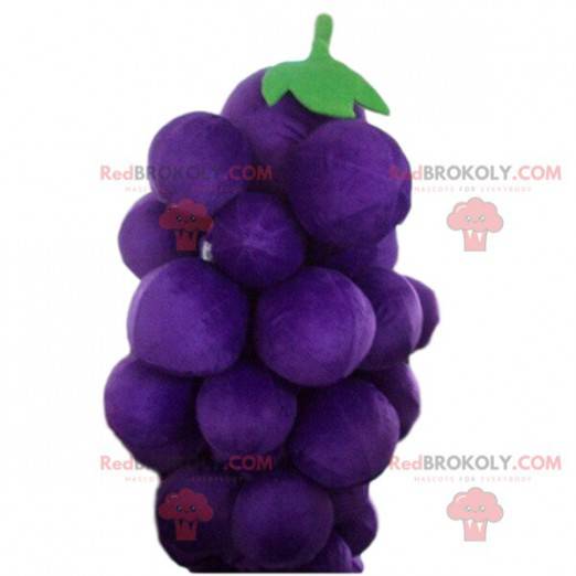 Mascote gigante cacho de uvas, fantasia de frutas -