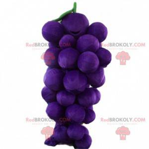 Mascotte gigante grappolo d'uva, costume di frutta -