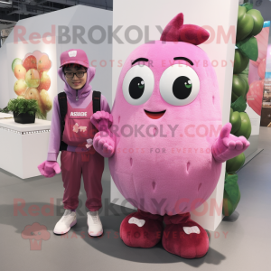 Pink Grape mascotte kostuum...