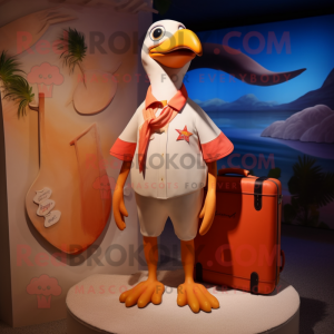 Peach Seagull maskot drakt...