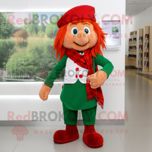 Red Leprechaun maskot...