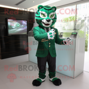 Green Tiger maskot kostym...