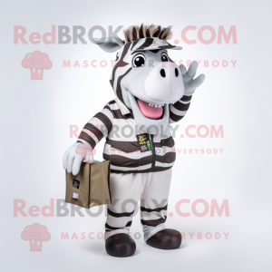 Hvid Zebra maskot kostume...