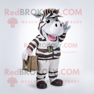 White Zebra mascot costume character dressed with a Cargo Pants and Pocket squares