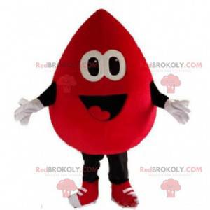 Mascote gigante da gota de sangue, fantasia de doação de sangue