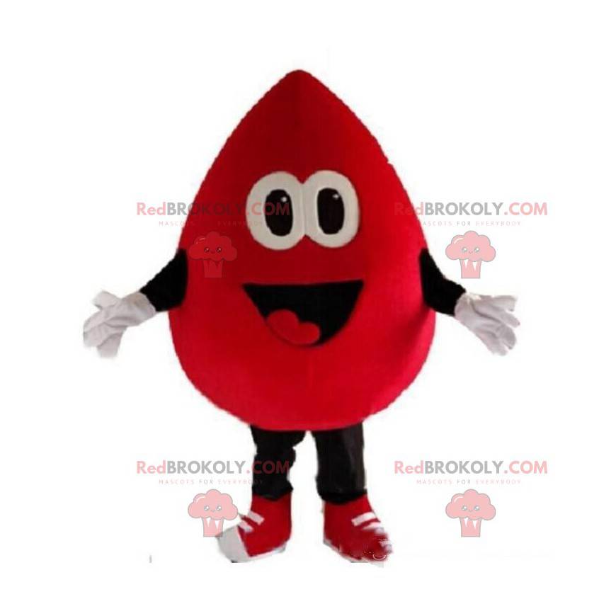 Mascota de gota de sangre gigante, disfraz de donación de