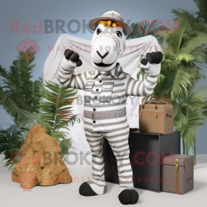 Postava maskota bílé zebry...