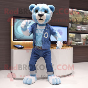 Sky Blue Smilodon mascotte...