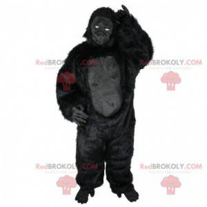 Mascotte de gorille noir, costume de grand singe noir -