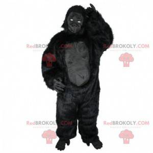 Mascotte gorilla nero, grande costume da scimmia nera -