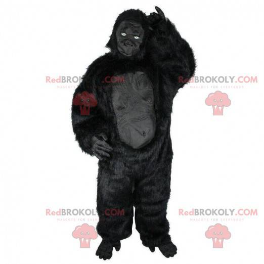 Mascotte zwarte gorilla, groot zwart aapkostuum - Redbrokoly.com