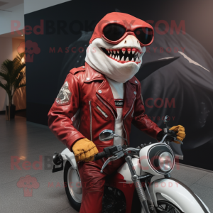 Rode Megalodon mascotte...