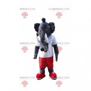 Mascotte d'éléphant gris, costume de mammouth géant -