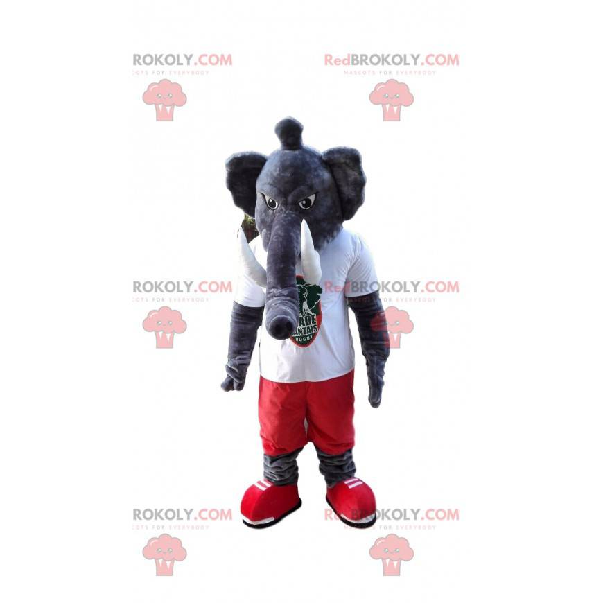 Grå elefant maskot, kæmpe mammut kostume - Redbrokoly.com