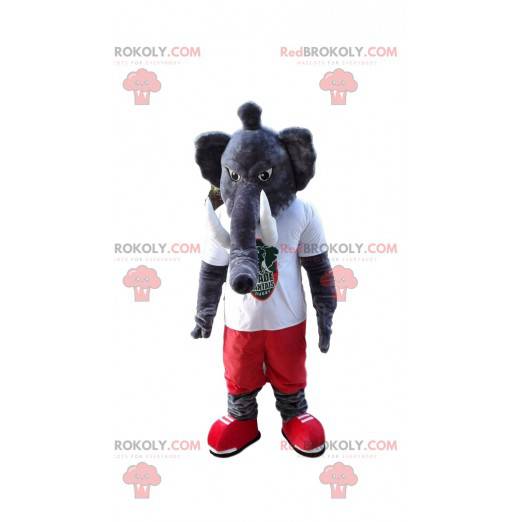 Grå elefantmaskot, jätte mammutdräkt - Redbrokoly.com