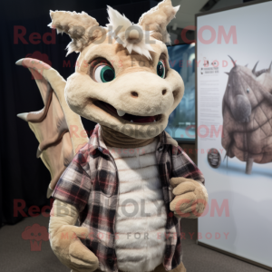 Tan Dragon maskot kostume...