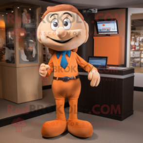 Tan Orange mascot costume character dressed with a Jeggings and Ties