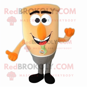 Tan Orange mascot costume character dressed with a Jeggings and Ties