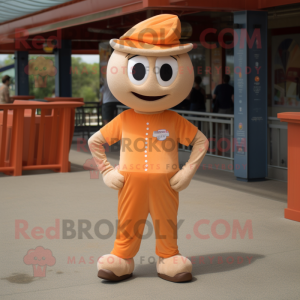 Tan Orange maskot kostume...