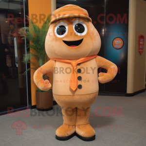 Tan Orange mascot costume character dressed with a Jeggings and Ties